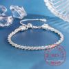 Real Money 925 Sterling Silver Shinning Pull-out Adjustable Chain Bracelet For Women Men Homme Wedding Party Jewelry Gift
