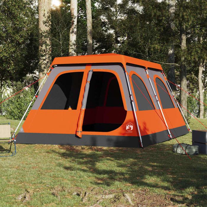 VidaXL Family Dome Tent 10 Person Grey Orange Quick Release, Tent, Garden Tent, Outdoor Shelter, Tent of 4004241