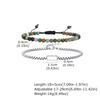 Vnox 2pcs/Set Adjustable Natural Stone Beads Bracelet Set with Stainless Steel Square Box Chain, Men's Casual Jewelry Set Gifts