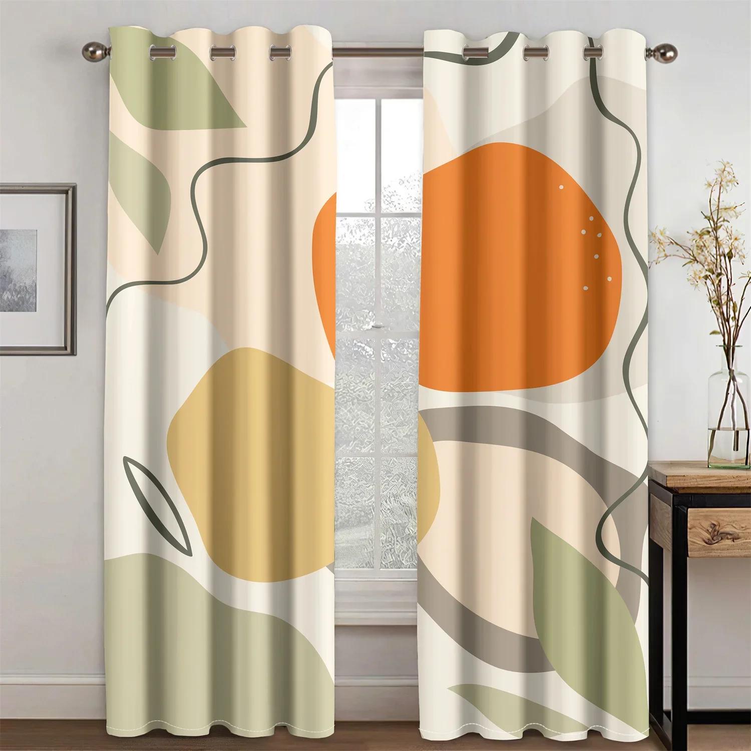 

Абстрактное геометрическое искусство, современное богемное эстетическое элегантное портьерное покрывало для гостиной, спальни, кухни, 2 предмета, декор W60xH100(CM)x2pcs&Rod Pocket