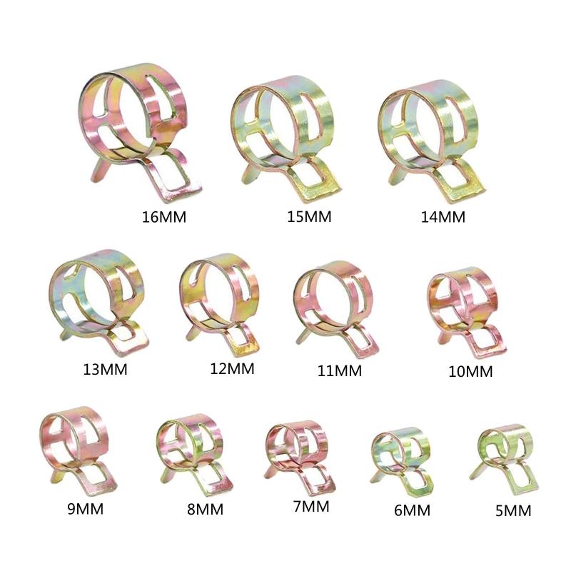 10Pcs Spring Hose Clamp Kit Fuel Line Spring Clamp Hose Pipe Clamp Fasteners 5/6/7/8/9/10/11/12/13/14/15/16mm