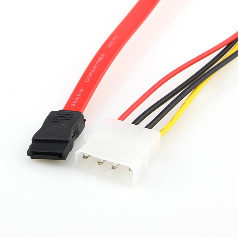 IDE SATA3.0 Cable Splitter to Integrated for Hard Disk Optical Drive Data Cable Power Cord SATA 7+15P to 7+4Pin Convert Wire