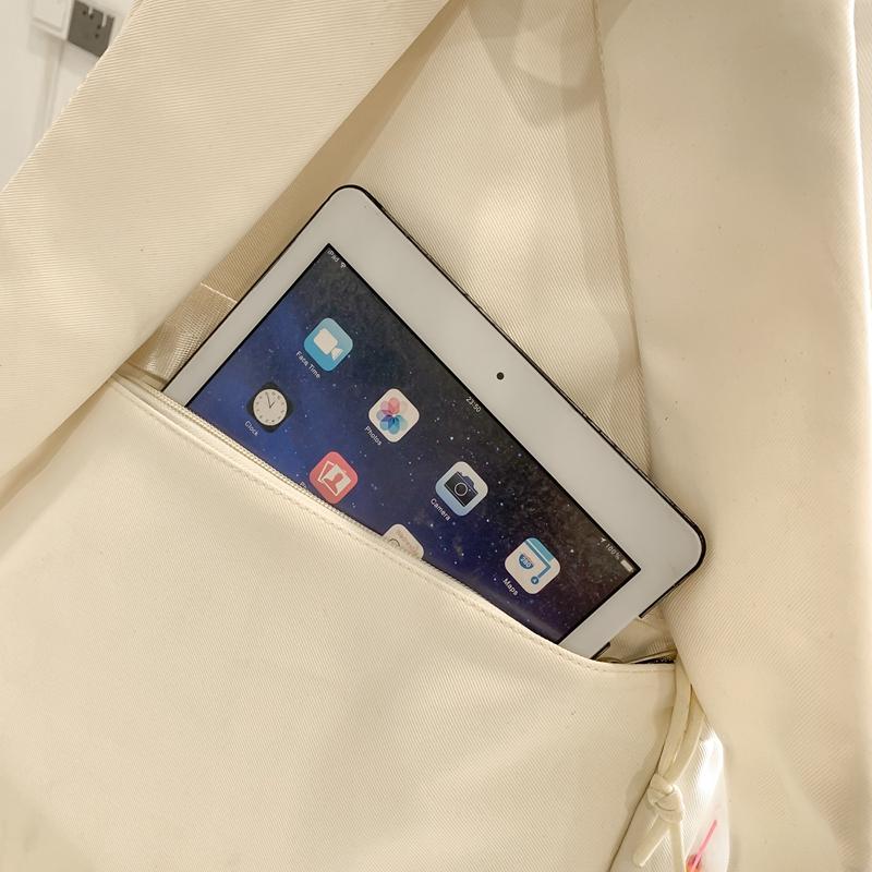 Großer Rucksack im College-Stil für Damen, einfarbige Umhängetasche