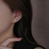 Sterling Silver Rhinestone Cross Screw Back Earrings for Women - Simple, Elegant, and Versatile Studs for Ear Care.