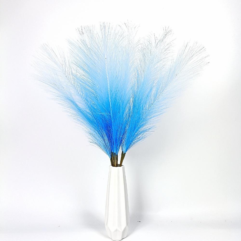 10PCS/55cm Fluffy Pampas Grass Gradient Color Fake Plant Reed  Christmas Festival Decor