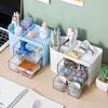Transparent Multifunctional Desk Organizer with Large Compartments