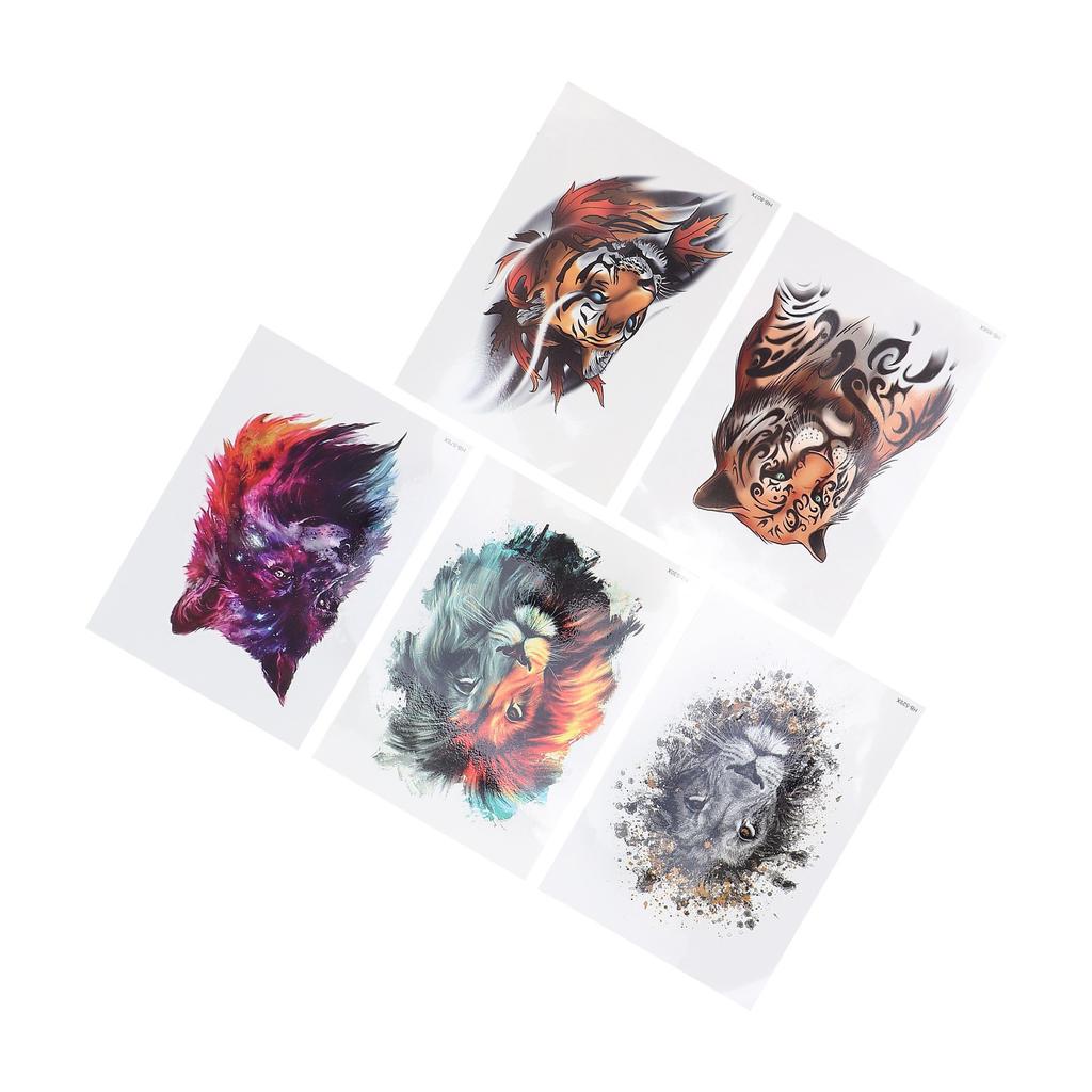 5Pcs Half Arm Temporary Tattoo Sticker Waterproof Long Lasting Tattoo Stickers for Men