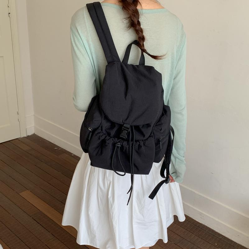 Women Drawstring Rucksack Lightweight Travel Gym Bag Nylon Casual Bookbag for Outdoor Travel College University Campus