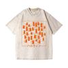 T-shirt con lavaggio vintage e design giapponese, moda, stampa gatto, manica corta, girocollo, Harajuku, unisex, abbigliamento uomo, top per le vacanze