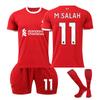 Nastolatki Dzieci Dorośli Personalizowane Nazwisko Zestawy Piłkarskie 23/24 Liverpool Domowy #11 M.Salah Sportowy Zestaw Koszulki Treningowej ze Skarpetkami