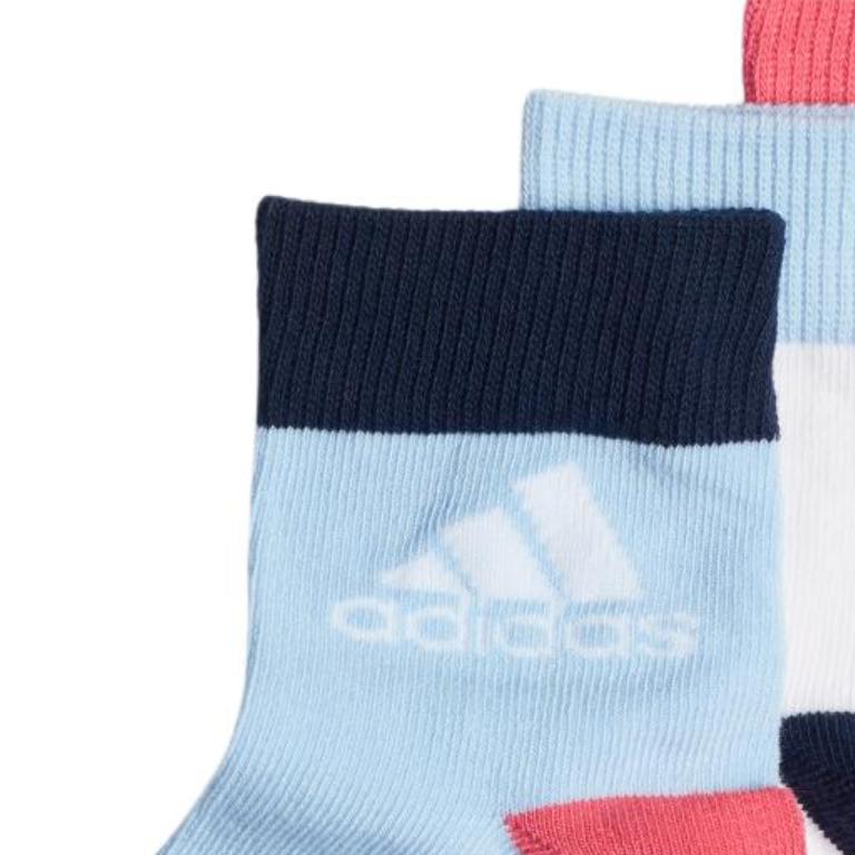adidas Socks 3 Pack Natural Pink/white/brilliant Blue Kids' ED8618