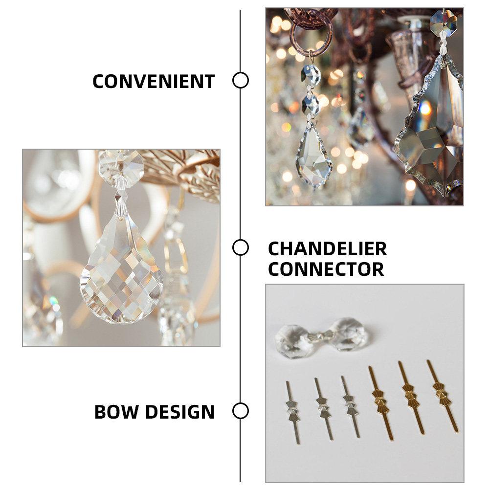 300Pcs Metal Chandelier Connectors Compact Lightweight Bendable Clip Pins for Crystal Pendant Lamps Lamp Hook Replacement Parts