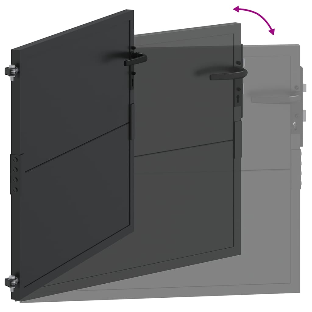 Garden Gate Black 110 X 105 Cm Powder Coated Steel