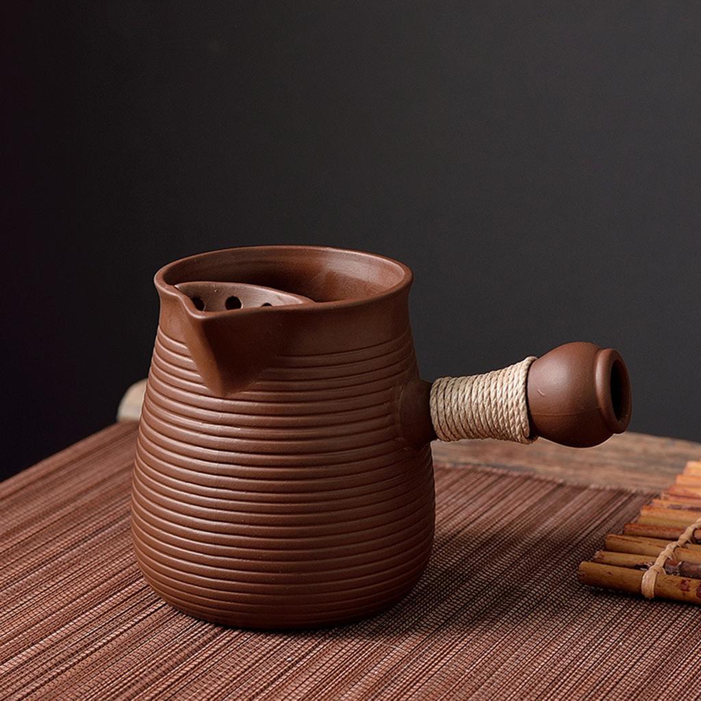 Chinese Ceramic Teapot Durable Tea Maker Kettle with Side Handle Tea Kettle for Restaurant Outdoor Hiking Household Hotel