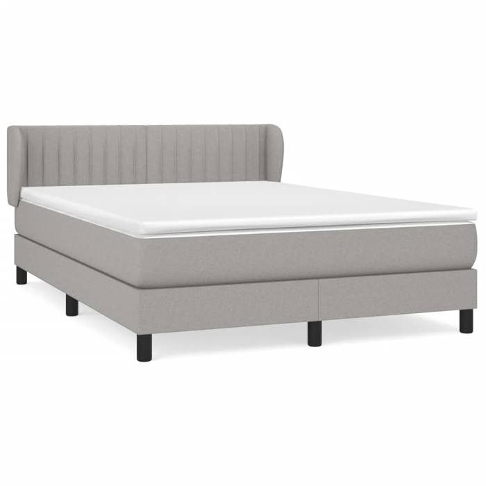 VidaXL Lit à sommier tapissier avec matelas Gris clair 140x200cm Tissu - Modèle 3126405