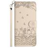 Suitable for iPhone 15 14 13 Phone Case, 15plus Solid Color Embossed Cat Card Slot Wallet Protective Case