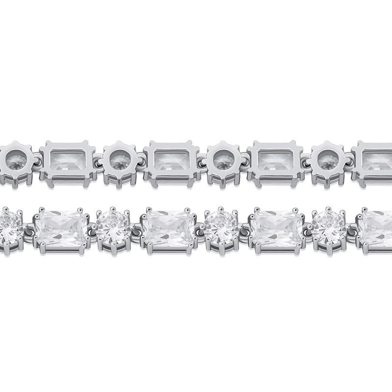 Unisex Hip Hop 6mm Zircon Tennis Bracelet: Round & Square Gradual Zircon Design