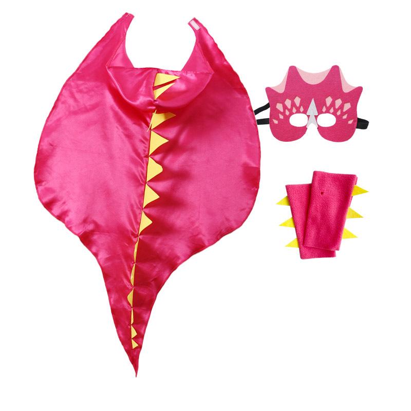 Halloween Kids' Dinosaur Costume Set with Cape and Makeup Props