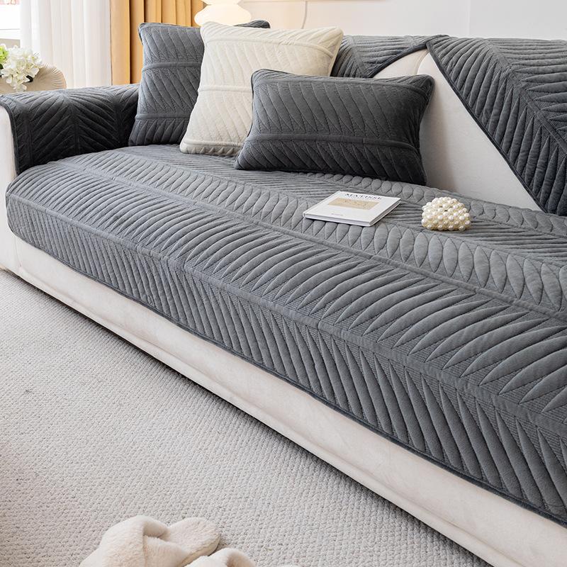 

Утолщенный жаккардовый чехол для дивана для гостиной, Нескользящий пылезащитный диван, подушка, коврик, сплошной цвет, простота, угловой диван, полотенце 70X70cm 1pc