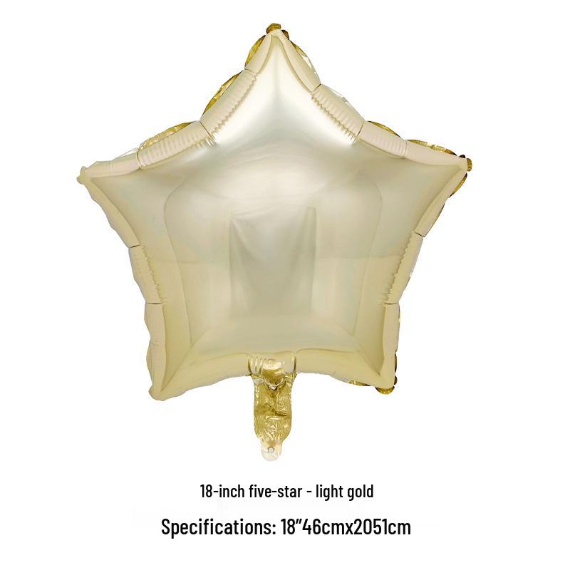 18-calowe Balony z Folii Aluminiowej w Kształcie Pięcioramiennej Gwiazdy - Dekoracja Weselna