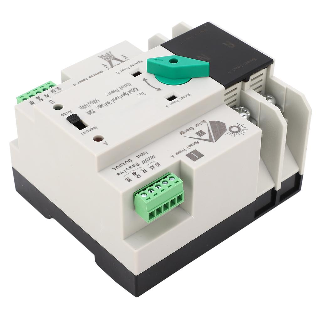 Dual Power Automatic Transfer Switch 2P Millisecond Fast Switching Timing Controller AC230V 5060Hz