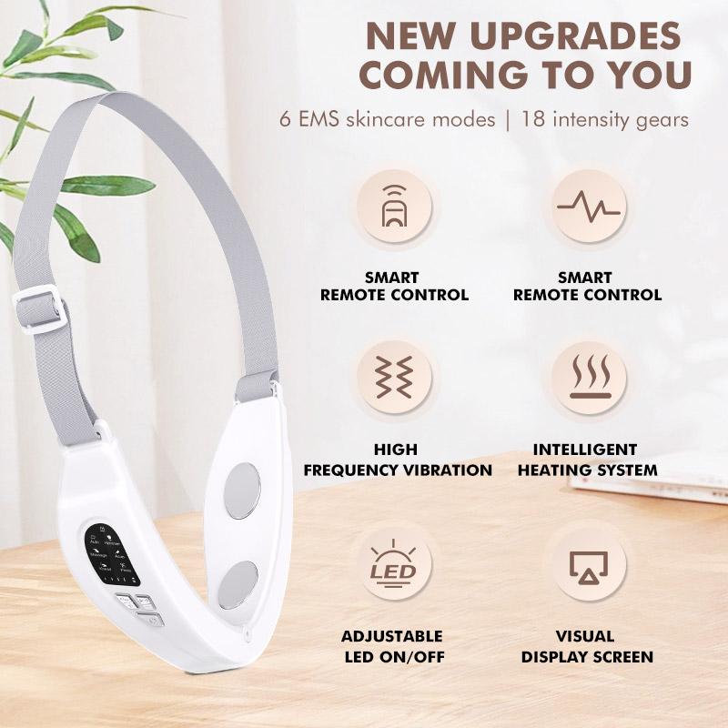 Face Lifting Device Facial Vibration Massager Face Slimming Care Double Chin Removal V Shape Lift Belt with Remote Control
