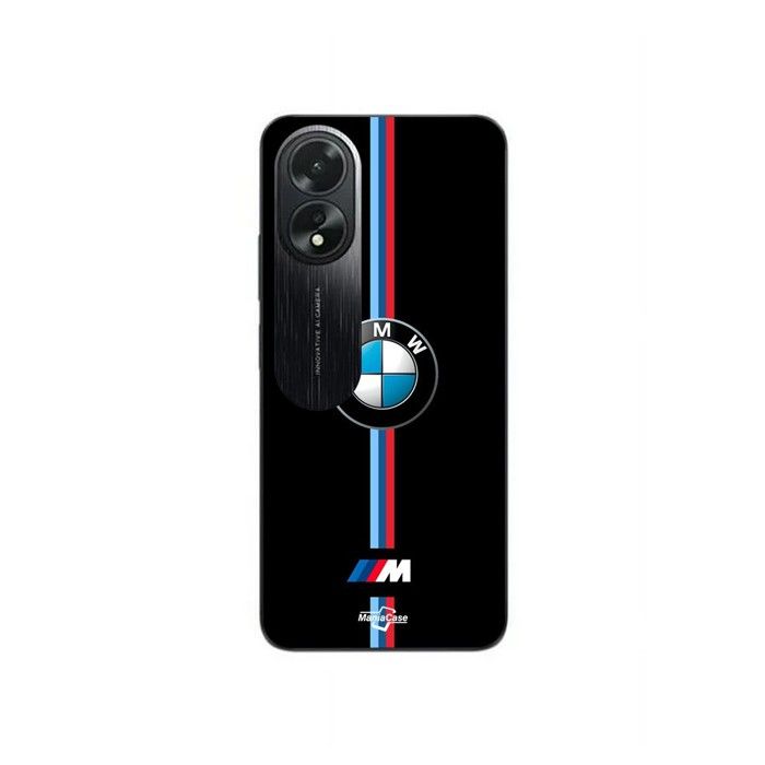 Handyhülle - MANIACASE - Oppo A58 - Farbe schwarz - BMW Logo - Flexibles TPU-Silikon
