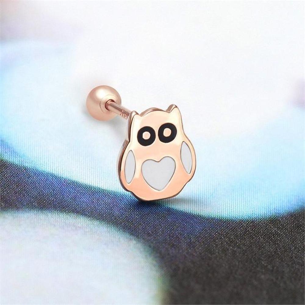 [Onm] Onm 14K Gold Needle Heart Owl Rose Gold Piercing (S9594113)