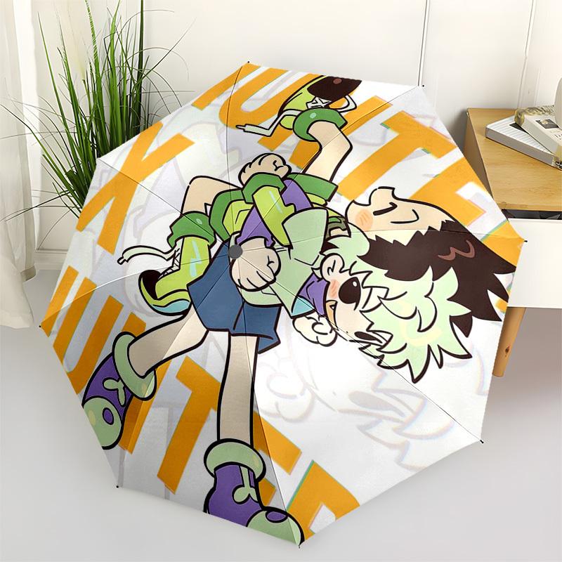

1pc Hunter x Hunter Automatic Folding Umbrella with 3-Fold Design, Iron Frame, Outdoor for Fans, Travelers, Daily Use, Gift Idea.U091