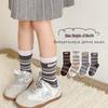 Girls' Striped Miu Series Spring & Autumn Boneless Mid-Tube Socks