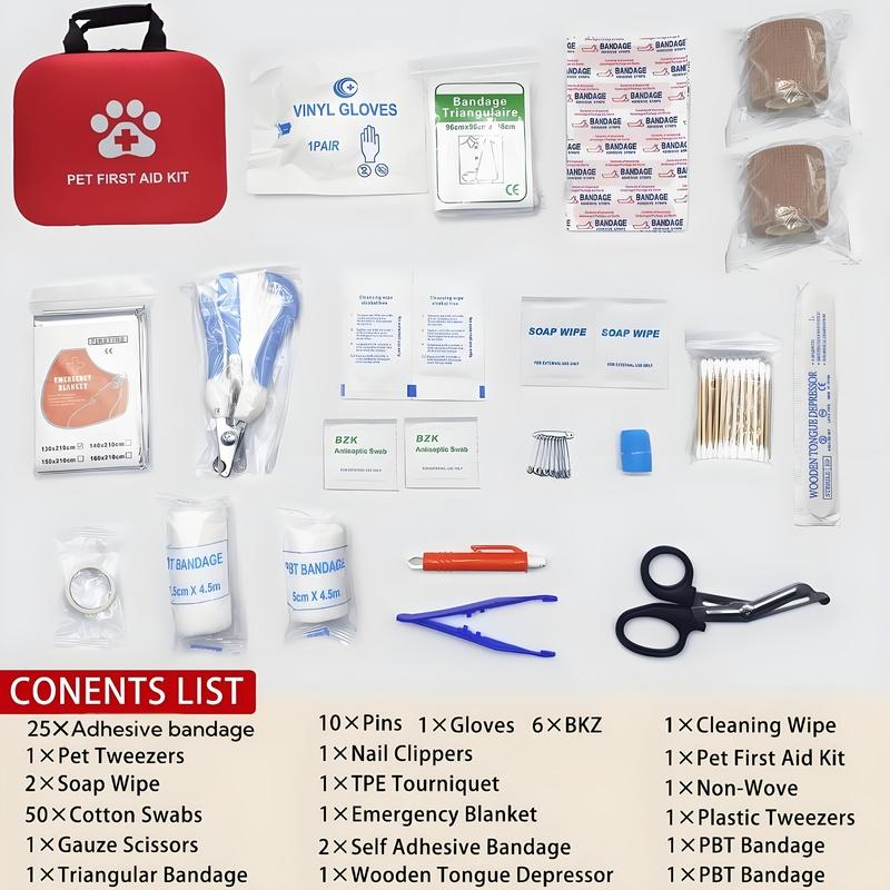 Pet First Aid Kit, Emergency Survival Kit, Pet First Aid Supplies, Dog Health Products, Reptile Medical Kit