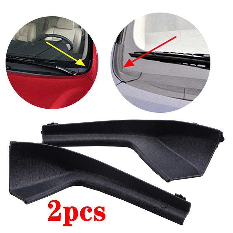 Black Front Windshield Wiper Side Trim Cover Water Deflector Wrap Corner Kit Fit For Nissan Tiida Versa 2005-2012 Exterior Part