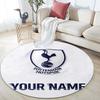 Custom Name,Tottenham Hotspur pattern round rug,Carpet Rug for Living Room Bedroom Playroom ,Non-slip Floor Mat,Holiday Gifts and Birthday Gifts.