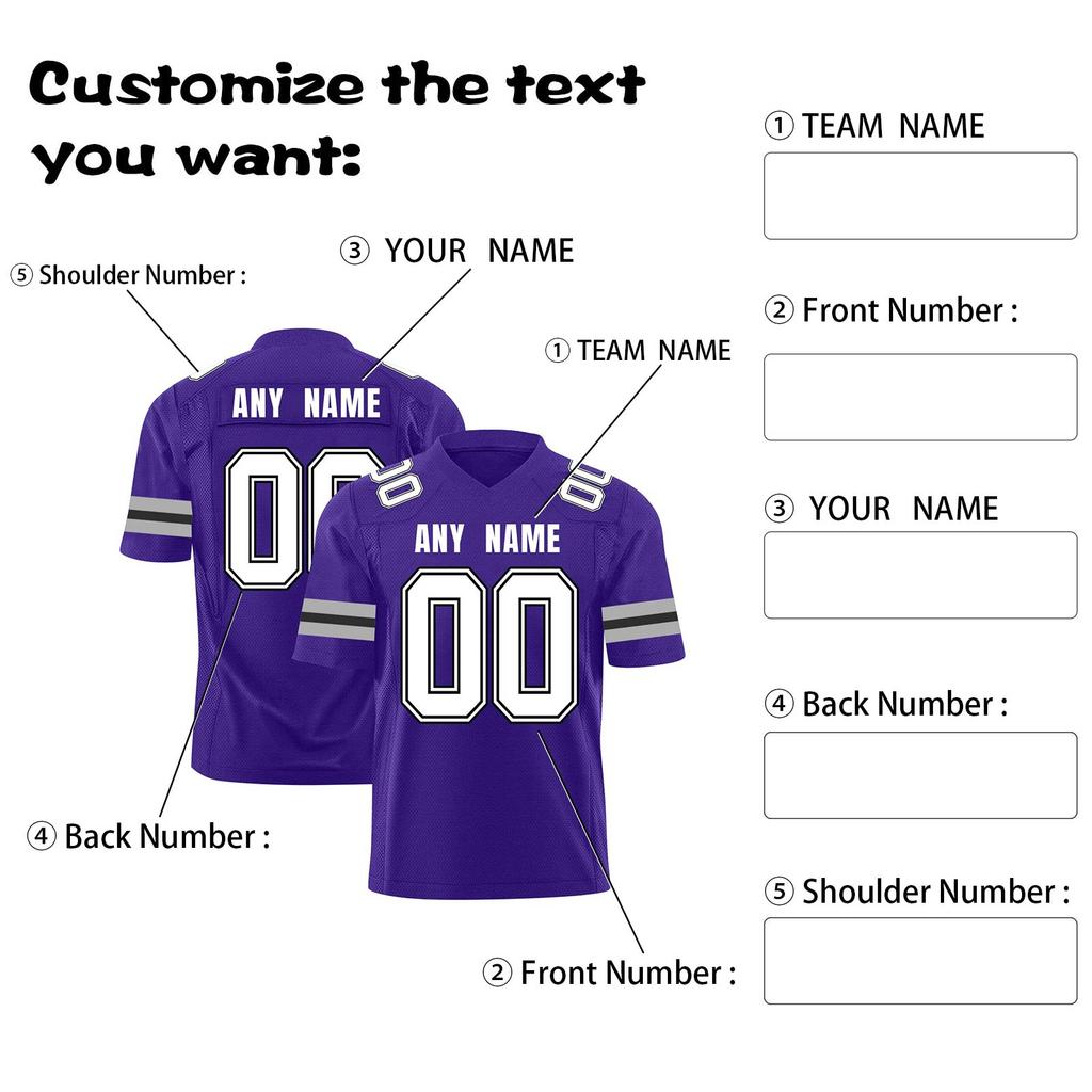 Custom Football Jerseys Personalized Printed Team Name & Number Sports Uniform For Men Women Youth