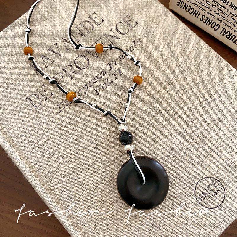 Mori Acorn-Style Ethnic Necklace: Handmade Woven Cotton & Linen Unisex Apparel Accessory