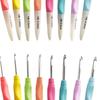 8Pcs Beginner Crochet Hook Ergonomic Crochet Hook Ergonomic Handle Crochet Hook Needle for Crocheting Craft 2.5mm-6mm