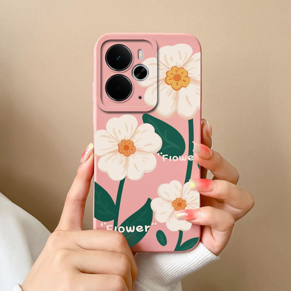 Trendy Floral Soft Silicone Case For Realme 14T 14 Pro Plus Lite 5G Protective Cover For Realme14T Realme14Pro Plus Lite Fundas