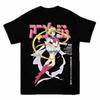 2026 New Retro Sailor Moon Group Print T-Shirt, Classic Anime Streetwear, 100% Cotton Loose Fit Casual Tee for Sailor Moon Fans