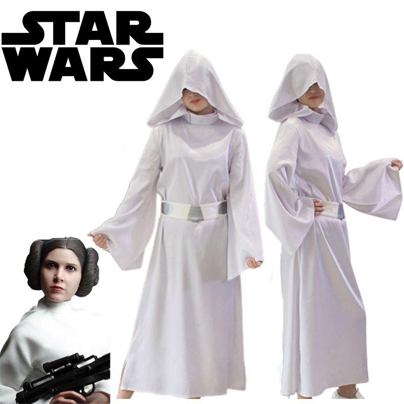 Star Wars Leia Organa Solo Cosplay Kostým Bílé Šaty Oblečení Pro Dospělé Halloween