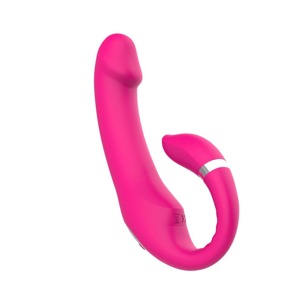 Strapon Dildo Wibrator Dla Kobiet Podwójna Penetracja Wibrator Strapon Bez Ramiączek Dla Lesbijek Obrót Wibrator Seks Zabawki Dla Par