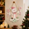 Rustic Style Christmas Hanging Ornaments 2D Flat Design Snowman Door Decoration  Home Wall