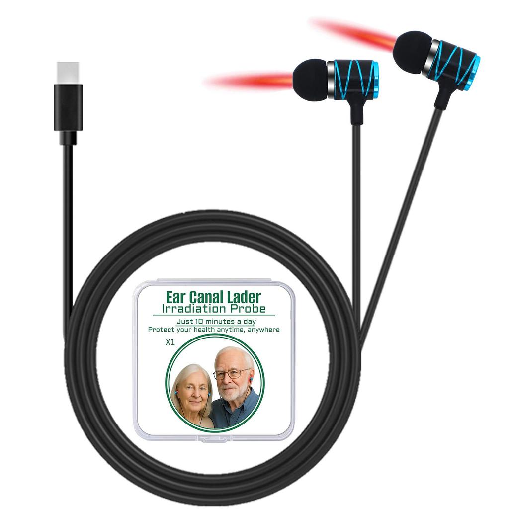 Tinnitus Infrared Laser Therapy Device with Type-C 650nm Nanometer Light for Middle Ear Treatment