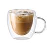 Doppelwandige Kaffeetasse 150ml Borosilikatglas Tasse Klar Glasbecher mit Henkel für Tee Getränke Saft Milch