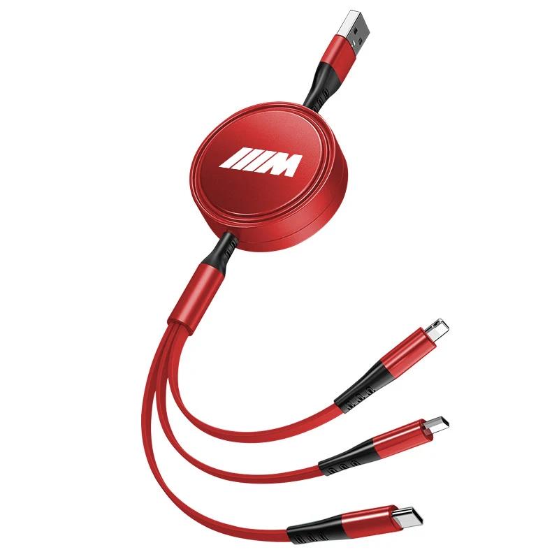 XMVPW1 For BMW Hot 2025 Car 3 In 1 Fast Scalable Charger USB Type-C Ports Data Cable For BMW X1 X2 X3 X5 X4 X6 X7 E46 E90 G30 G20 G32 G