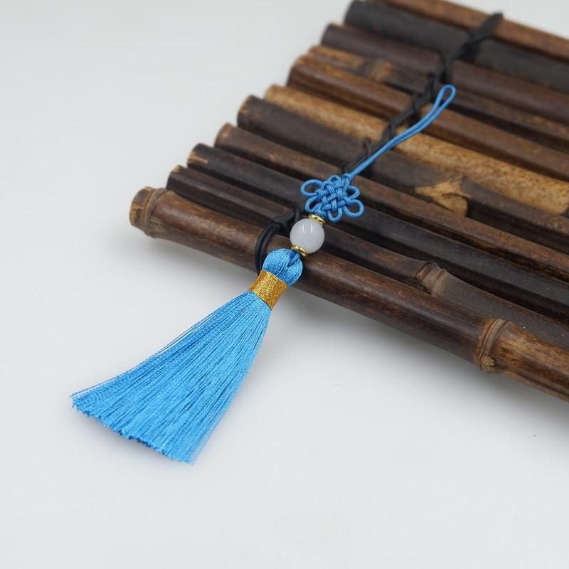 Handgefertigtes fein gewebtes kleines chinesisches geknotetes Fransenohr, hochwertiges Lesezeichen, U-Disk-Kamm, Handyhülle, hängender Ohranhänger.