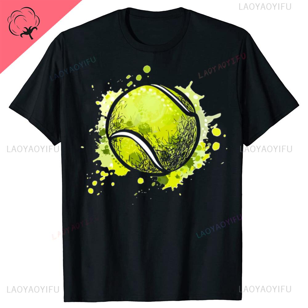 Funny Tennis Ball Graphic T Shirts Men Women Cotton Humor Streetwear Tee Unisex Tennis Player Loose Clothing Oneck Sweatshirt