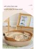 Coarse Linen Rattan Cat Nest: Four Seasons Pet Bed & Summer Sleeping Mat