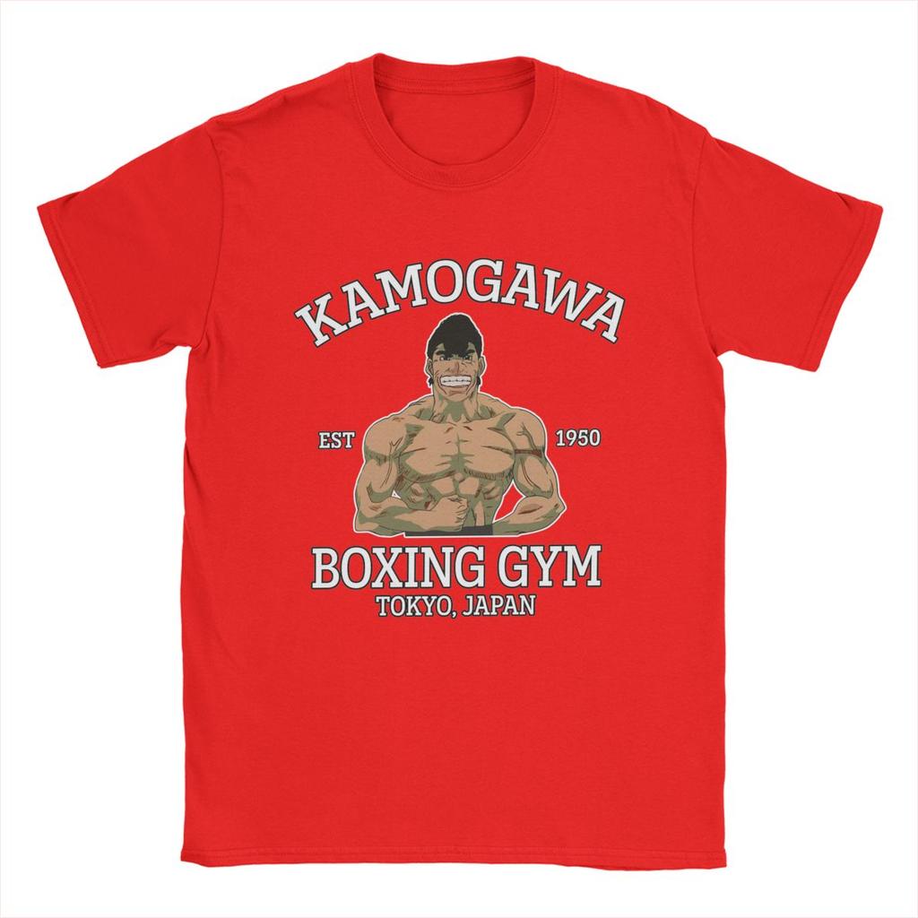 Men T-Shirt Kamogawa Boxing Gym Takamura Funny Pure Cotton Tees Hajime No Ippo Anime T Shirt Crewneck Clothes Gift Idea