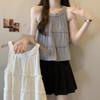 Summer Sexy Tank Tops Sleeveless Tops French Korean Clothes Solid Hanging Neck Top Casual Shirt for Women Elegant