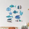 10 Pcs Summer Coastal Fish Wall Decor Vintage Farmhouse Ocean Fish Wall Art Nautical Beach Theme Hanging Decoration
